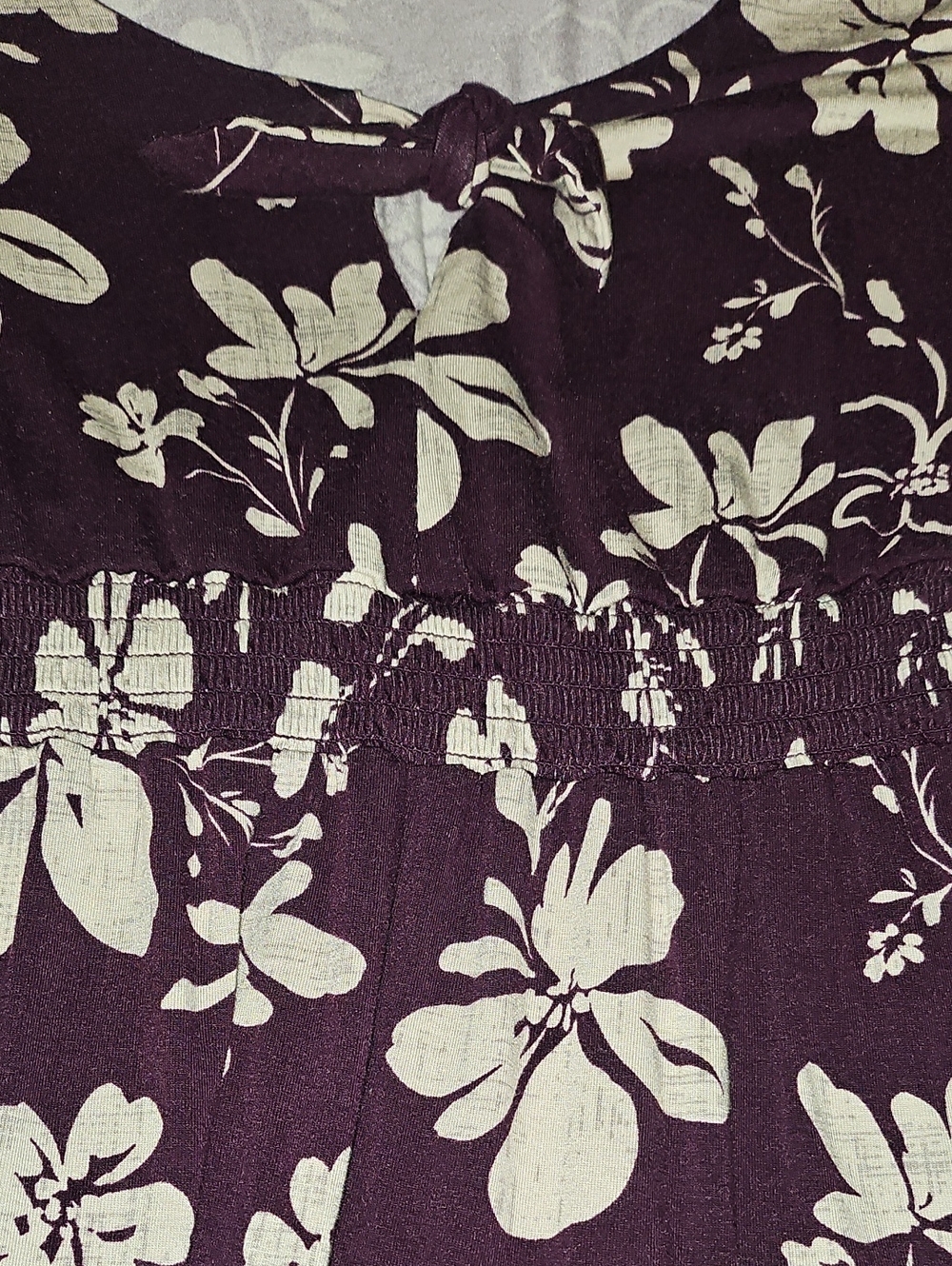 Torrid Tie Front Short Sleeve Babydoll Peplum Top- Plum Floral 1X - Picture 8 of 10